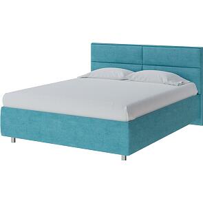 Кровать Pado велюр лофти лазурь 1400x2000, изголовье мягкое