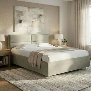 Кровать Pado велюр лофти олива без подъёмного механизма 1200x2000, без ортопедического основания, изголовье мягкое