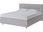 Кровать Pado велюр лофти серый без П/М 180x200, без ортопедического основания, изголовье мягкое