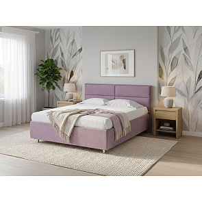 Кровать Pado велюр лофти слива 1200x2000, изголовье мягкое