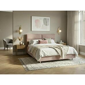 Кровать Pado велюр teddy 014 шоколадный бисквит 1200x2000, изголовье мягкое