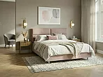 Кровать Pado велюр teddy 014 шоколадный бисквит без П/М 120x200, без ортопедического основания, изголовье мягкое