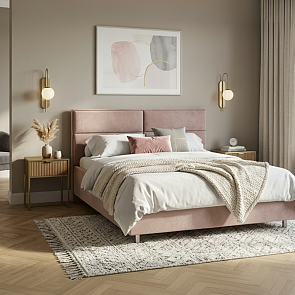 Кровать Pado велюр teddy 014 шоколадный бисквит 1200x2000, изголовье мягкое