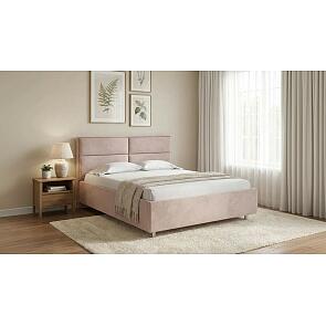 Кровать Pado велюр teddy 014 шоколадный бисквит без подъёмного механизма 2000x2000, без ортопедического основания, изголовье мягкое