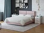 Кровать Pado велюр ultra розовый мусс без П/М 160x200, без ортопедического основания, изголовье мягкое