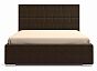 Кровать Пассаж велюр коричневый 1800x2000, изголовье мягкое