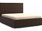 Кровать Пассаж велюр коричневый 1800x2000, изголовье мягкое