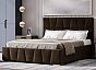 Кровать Пассаж велюр коричневый 1800x2000, изголовье мягкое