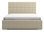 Кровать Пассаж велюр бежевый 1800x2000, изголовье мягкое