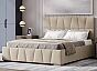 Кровать Пассаж велюр бежевый 1800x2000, изголовье мягкое