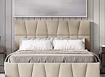 Кровать Пассаж велюр бежевый 1800x2000, изголовье мягкое