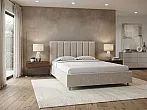 Кровать Routa велюр gratta 1 шампань без П/М 140x200, без ортопедического основания, изголовье мягкое