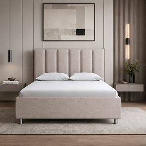 Кровать Routa велюр gratta 2 латте 1800x2000, изголовье мягкое