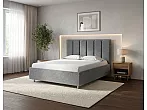 Кровать Routa велюр gratta 4 серый космос без П/М 120x200, без ортопедического основания, изголовье мягкое