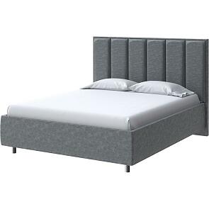 Кровать Routa велюр gratta 4 серый космос 1400x2000, изголовье мягкое