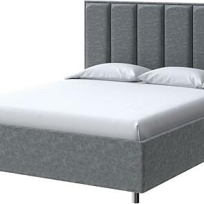 Кровать Routa велюр gratta 4 серый космос 1600x2000, изголовье мягкое