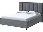 Кровать Routa велюр gratta 4 серый космос без П/М 160x200, без ортопедического основания, изголовье мягкое