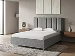 Кровать Routa велюр gratta 4 серый космос без П/М 180x200, без ортопедического основания, изголовье мягкое