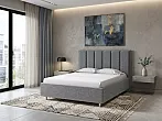 Кровать Routa велюр gratta 4 серый космос без П/М 80x200, без ортопедического основания, изголовье мягкое