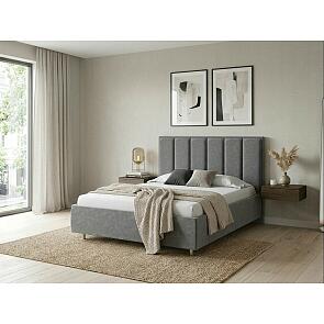 Кровать Routa велюр gratta 4 серый космос 900x2000, изголовье мягкое