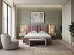 Кровать Routa велюр gratta 6 ягодный мусс без П/М 140x200, без ортопедического основания, изголовье мягкое