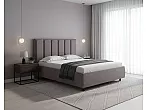 Кровать Routa велюр gratta 7 жареный миндаль без П/М 120x200, без ортопедического основания, изголовье мягкое