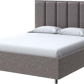 Кровать Routa велюр gratta 7 жареный миндаль 1400x2000, изголовье мягкое