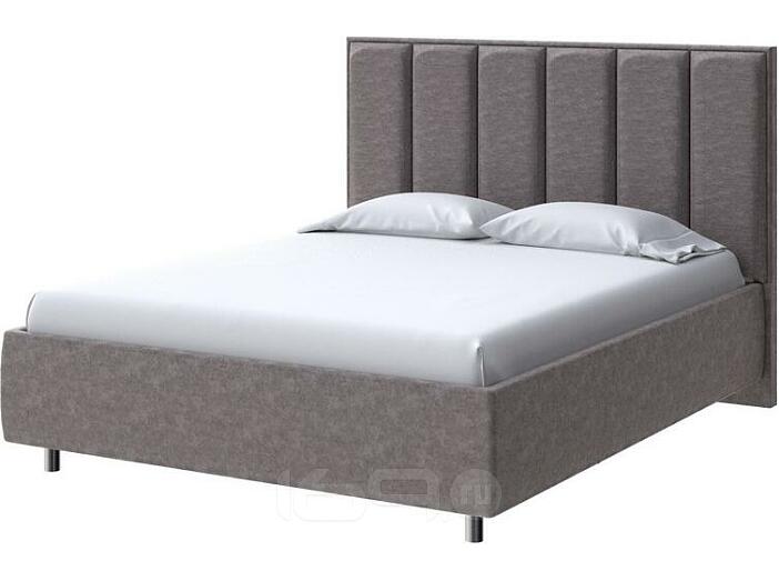 Кровать Routa велюр gratta 7 жареный миндаль 2000x2000, изголовье мягкое