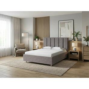 Кровать Routa велюр gratta 7 жареный миндаль 800x2000, изголовье мягкое