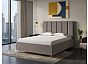 Кровать Routa велюр gratta 7 жареный миндаль 900x2000, изголовье мягкое