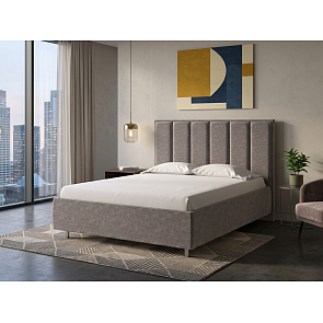 Кровать Routa велюр gratta 7 жареный миндаль 900x2000, изголовье мягкое