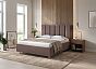 Кровать Routa велюр gratta 8 брауни 1200x2000, изголовье мягкое
