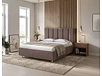 Кровать Routa велюр gratta 8 брауни без П/М 120x200, без ортопедического основания, изголовье мягкое