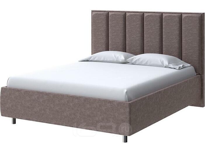 Кровать Routa велюр gratta 8 брауни 1400x2000, изголовье мягкое
