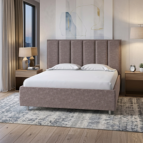 Кровать Routa велюр gratta 8 брауни 1800x2000, изголовье мягкое