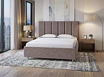 Кровать Routa велюр gratta 8 брауни без П/М 180x200, без ортопедического основания, изголовье мягкое