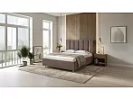 Кровать Routa велюр gratta 8 брауни без П/М 200x200, без ортопедического основания, изголовье мягкое