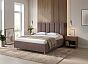 Кровать Routa велюр gratta 8 брауни 800x2000, изголовье мягкое
