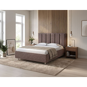 Кровать Routa велюр gratta 8 брауни 900x2000, изголовье мягкое