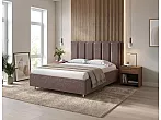 Кровать Routa велюр gratta 8 брауни без П/М 90x200, без ортопедического основания, изголовье мягкое