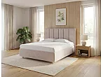 Кровать Routa велюр лофти бежевый без П/М 120x200, без ортопедического основания, изголовье мягкое