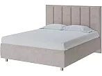 Кровать Routa велюр лофти бежевый без П/М 160x200, без ортопедического основания, изголовье мягкое