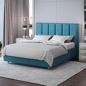 Кровать Routa велюр лофти лазурь 1200x2000, изголовье мягкое