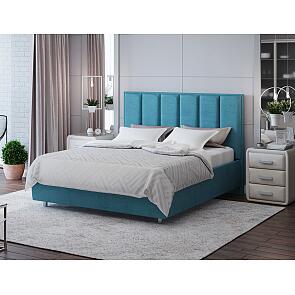 Кровать Routa велюр лофти лазурь 1600x2000, изголовье мягкое