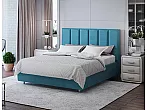 Кровать Routa велюр лофти лазурь без П/М 160x200, без ортопедического основания, изголовье мягкое
