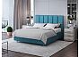 Кровать Routa велюр лофти лазурь 1800x2000, изголовье мягкое