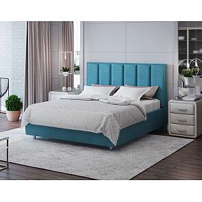 Кровать Routa велюр лофти лазурь 2000x2000, изголовье мягкое