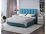 Кровать Routa велюр лофти лазурь без П/М 200x200, без ортопедического основания, изголовье мягкое