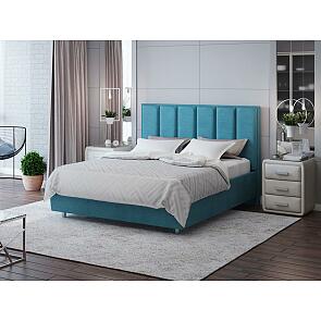 Кровать Routa велюр лофти лазурь 2000x2000, изголовье мягкое