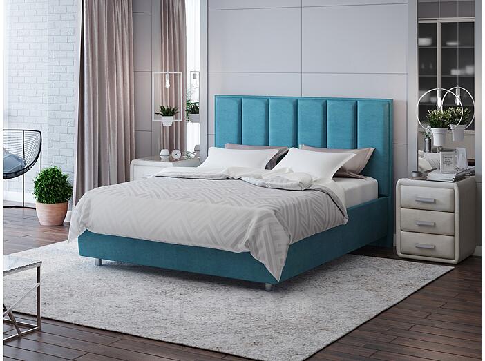 Кровать Routa велюр лофти лазурь 800x2000, изголовье мягкое